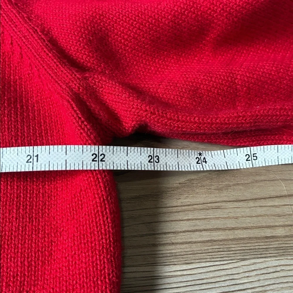 Tommy Hilfiger Men's L Quarter Zip Sweater Red Cotton  Preppy